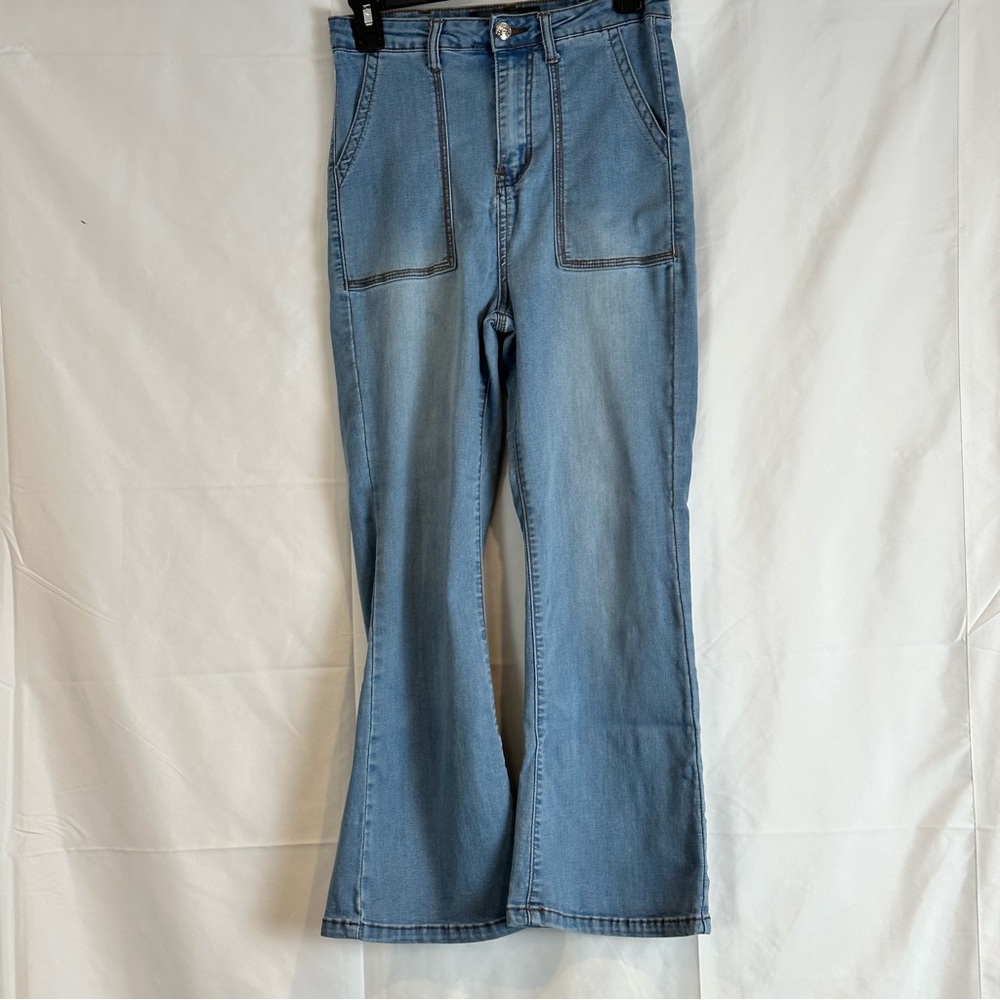 Monkey Ridge Jeans Original Vintage Bell Bottom White Wash Y2K Size 3/26 - Picture 2 of 16